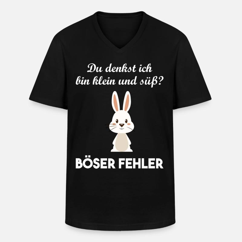 Hase Hasi Ostern Liebe Geschenkidee - Männer-T-Shirt mit V-Ausschnitt - Schwarz