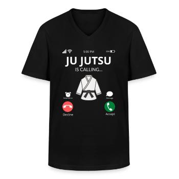 Ju Jutsu - Geschenkideen Kampfsport - Männer-T-Shirt mit V-Ausschnitt - Schwarz - Vorne - AI Model Male 178 dark (178cm)