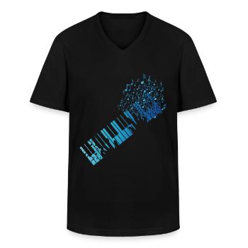 Synthesizer Keyboard - Männer-T-Shirt mit V-Ausschnitt - Schwarz - Vorne - AI Model Male 178 dark (178cm)