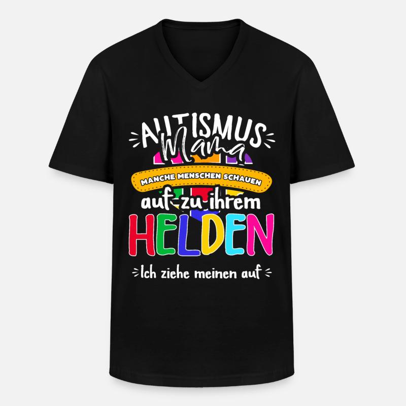 Autismus Mama - Männer-T-Shirt mit V-Ausschnitt - Schwarz