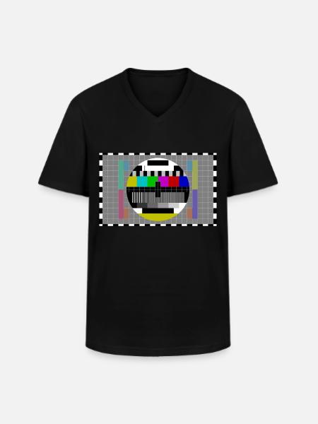 print 80s - Men's V-Neck T-Shirt - black