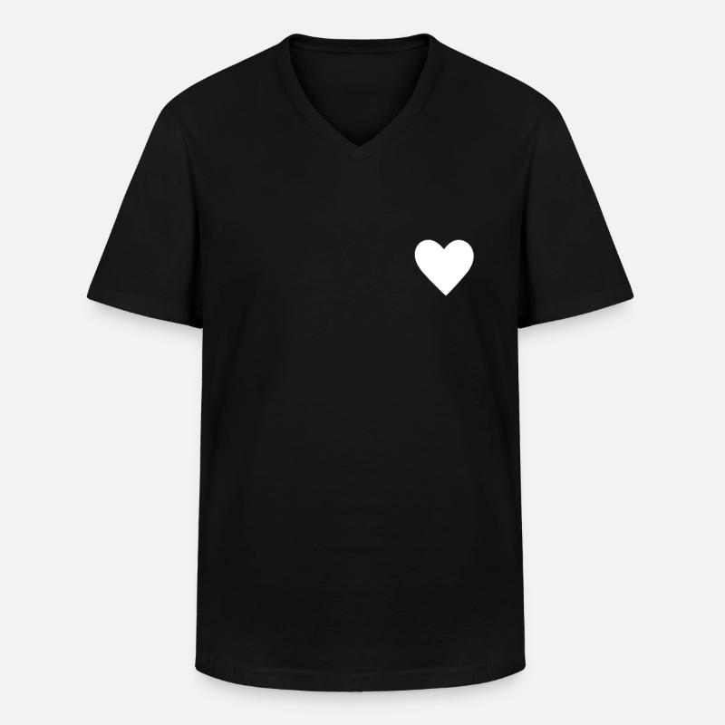 Herz Herzchen - Männer-T-Shirt mit V-Ausschnitt - Schwarz