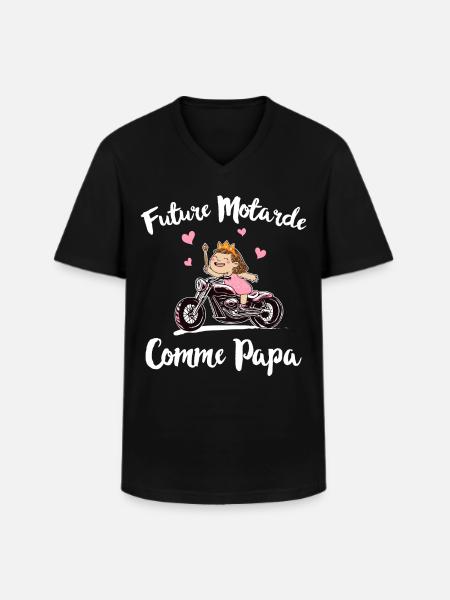 Future Motarde Comme Papa - T-shirt col V Homme - noir