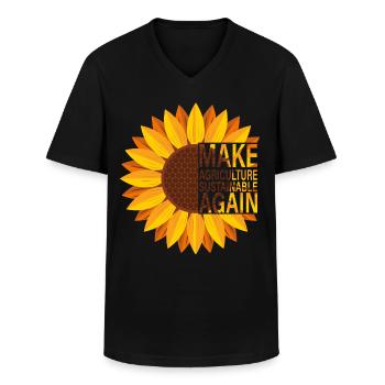 Machen Landwirtschaft Nachhaltige Landwirtschaft w - Männer-T-Shirt mit V-Ausschnitt - Schwarz - Vorne - AI Model Male 178 dark (178cm)
