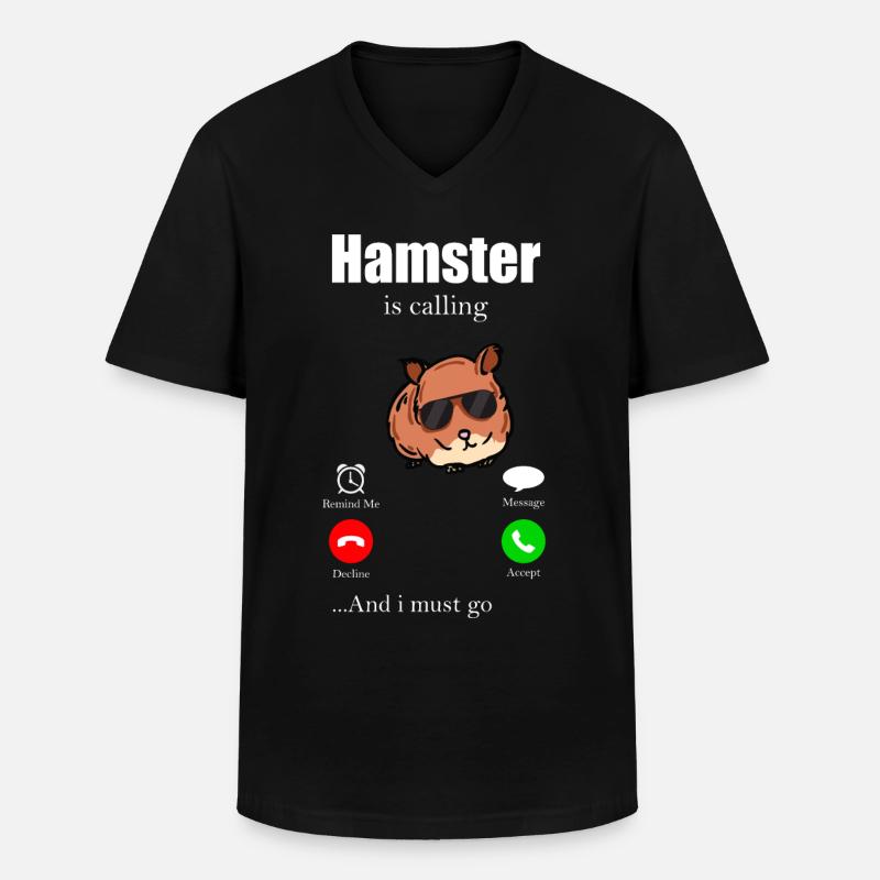 Hamster - Männer-T-Shirt mit V-Ausschnitt - Schwarz