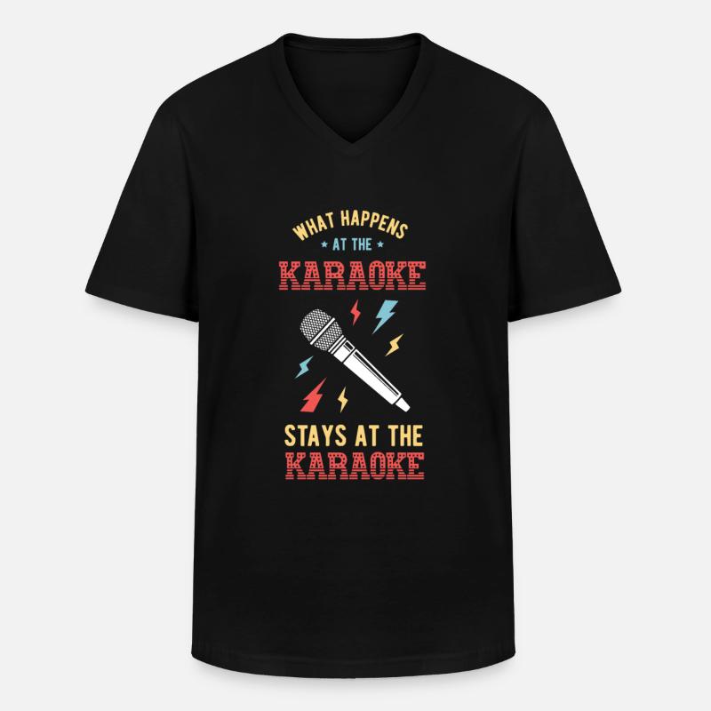 Karaoke - Männer-T-Shirt mit V-Ausschnitt - Schwarz