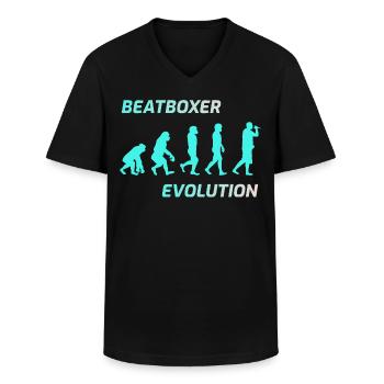 Evolution of Beatboxer Beatbox Beatboxing - Men's V-Neck T-Shirt - black - Front - AI Model Male 178 dark (178cm)