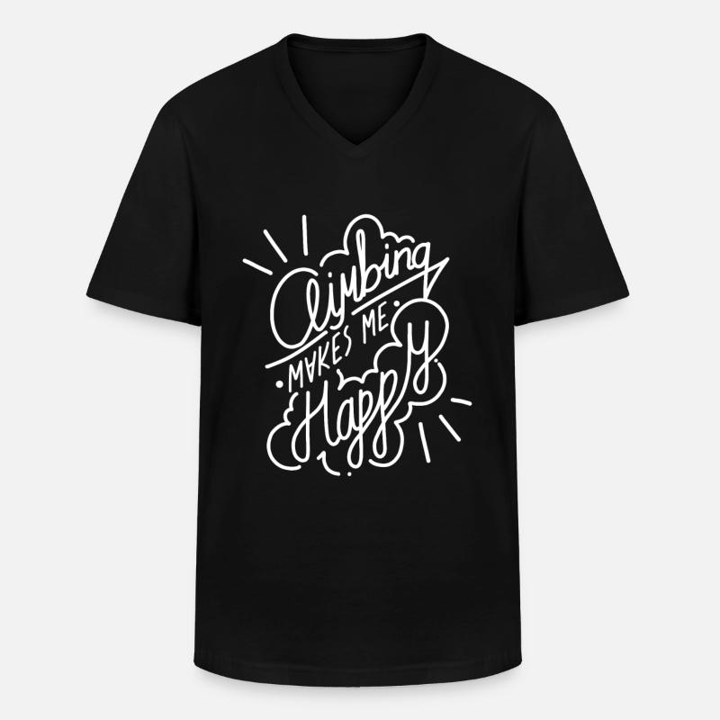 Climbing Klettern Eisklettern - Männer-T-Shirt mit V-Ausschnitt - Schwarz