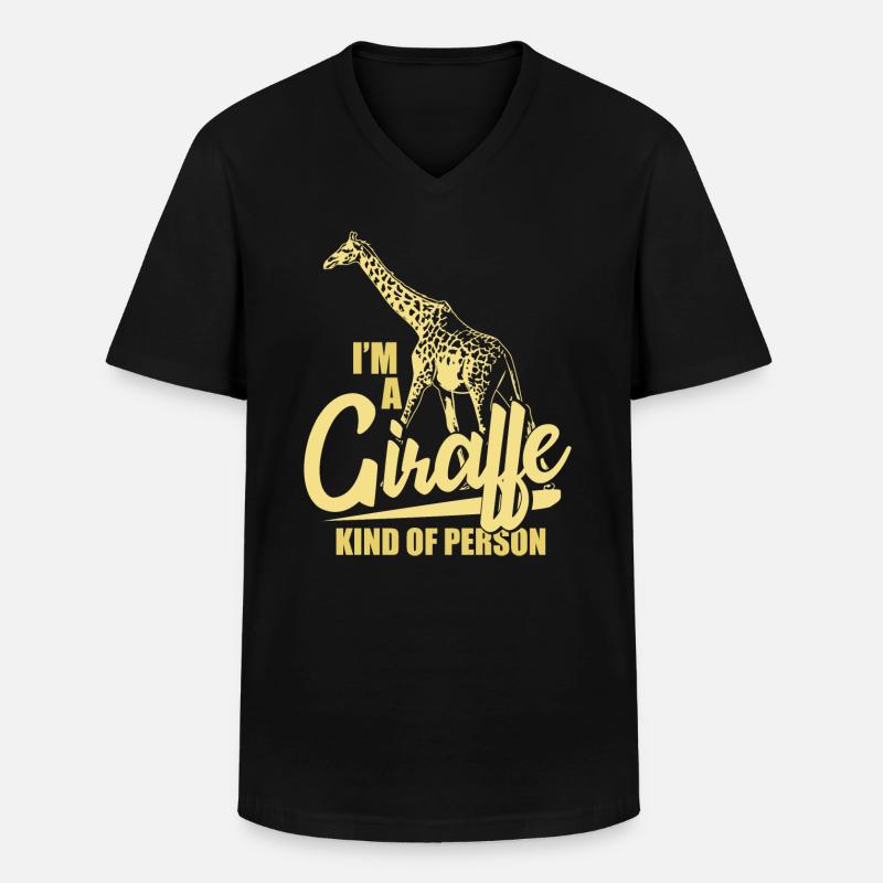 Giraffe Tierschutz - Männer-T-Shirt mit V-Ausschnitt - Schwarz