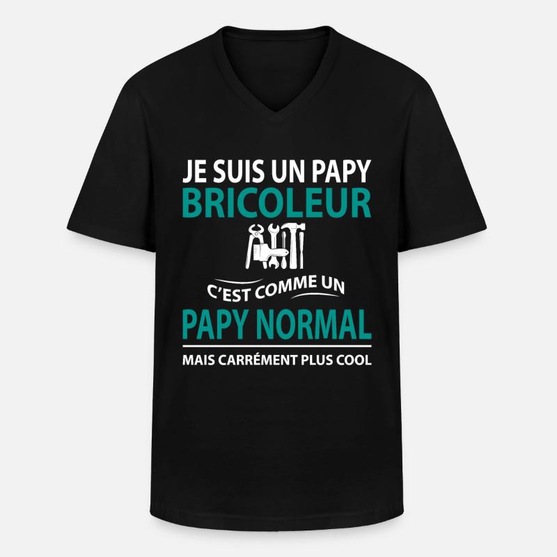 papy do-it-yourselfer humor - Men's V-Neck T-Shirt - black