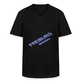 Freiburg im Breisgau - Men's V-Neck T-Shirt - black - Front - AI Model Male 178 dark (178cm)