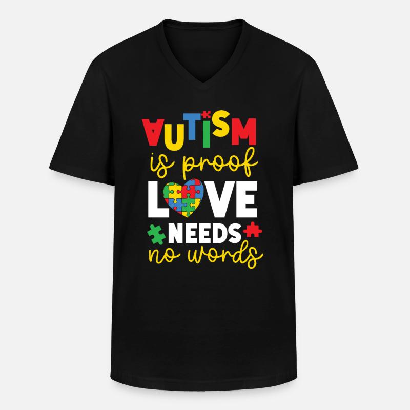 Autismus Bewusstsein - Männer-T-Shirt mit V-Ausschnitt - Schwarz