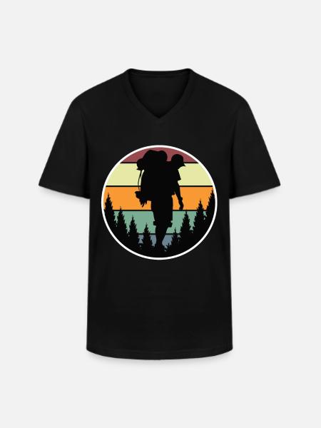 Hiking - T-shirt col V Homme - noir
