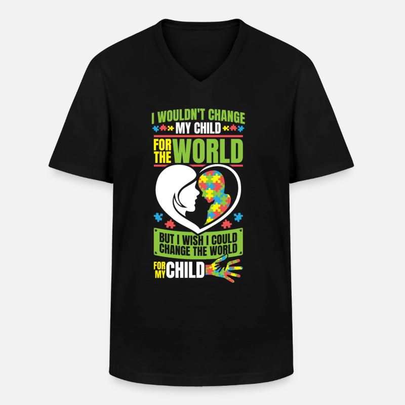 Autismus Bewusstsein - Männer-T-Shirt mit V-Ausschnitt - Schwarz