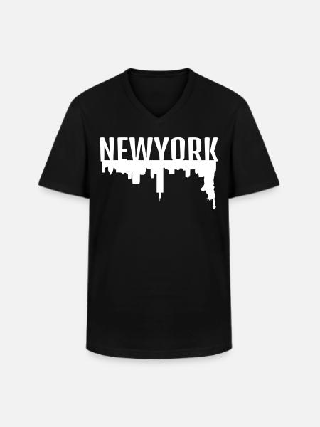 New York - Men's V-Neck T-Shirt - black