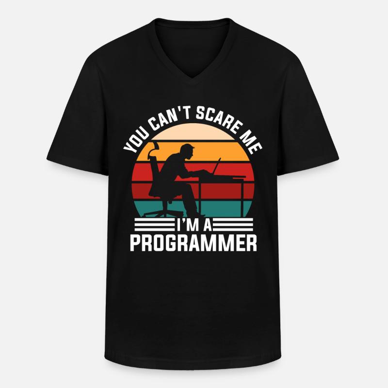 Programmierer Retro - Männer-T-Shirt mit V-Ausschnitt - Schwarz