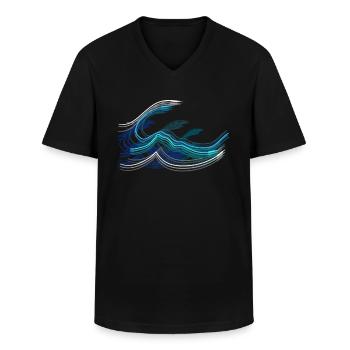 Aux Wellen Sound Technician & Sound Technology Gift - Men's V-Neck T-Shirt - black - Front - AI Model Male 178 dark (178cm)