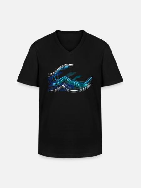 Aux Wellen Tontechniker & Tontechnik Geschenk - Männer-T-Shirt mit V-Ausschnitt - Schwarz