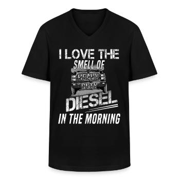Diesel Pick-Up Transporter Pick Up Distressed - Men's V-Neck T-Shirt - black - Front - AI Model Male 178 dark (178cm)