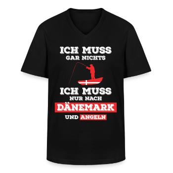 Dänemark Angler Lustige Sprüche - Männer-T-Shirt mit V-Ausschnitt - Schwarz - Vorne - AI Model Male 178 dark (178cm)