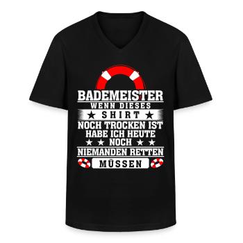 Bademeister Rettungsschwimmer - Männer-T-Shirt mit V-Ausschnitt - Schwarz - Vorne - AI Model Male 178 dark (178cm)