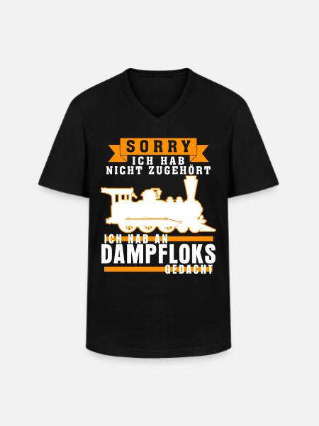 Dampflok Spruch Eisenbahn Dampfloks - Männer-T-Shirt mit V-Ausschnitt - Schwarz