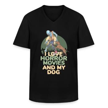 Horror Horrorfilm - Männer-T-Shirt mit V-Ausschnitt - Schwarz - Vorne - AI Model Male 178 dark (178cm)