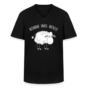 Komme Was Wolle Spruch - Landwirt Bauern Geschenk - Männer-T-Shirt mit V-Ausschnitt - Schwarz - Vorne - AI Model Male 178 dark (178cm)