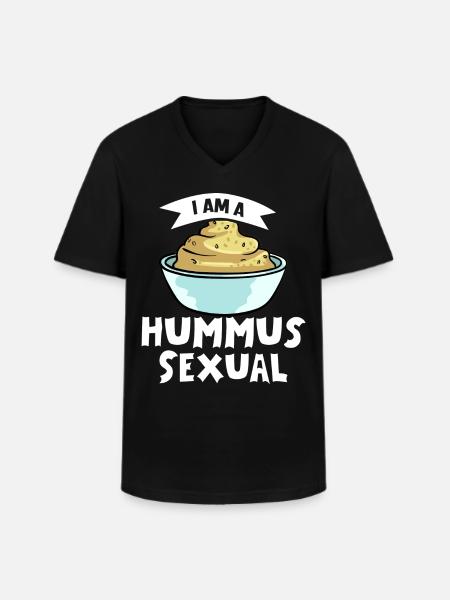 Hummus chickpea recipes Black bean - Men's V-Neck T-Shirt - black