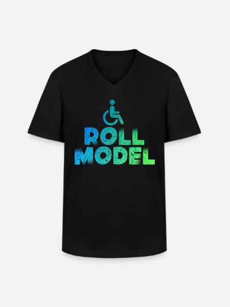 Wheelchair Model - Men's V-Neck T-Shirt - black