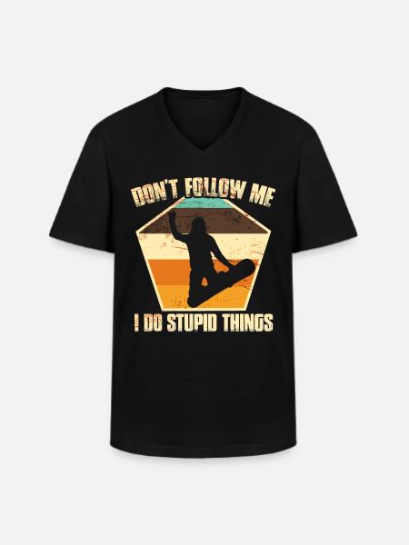 Snowboarding Funny Snowboard Gift - Men's V-Neck T-Shirt - black
