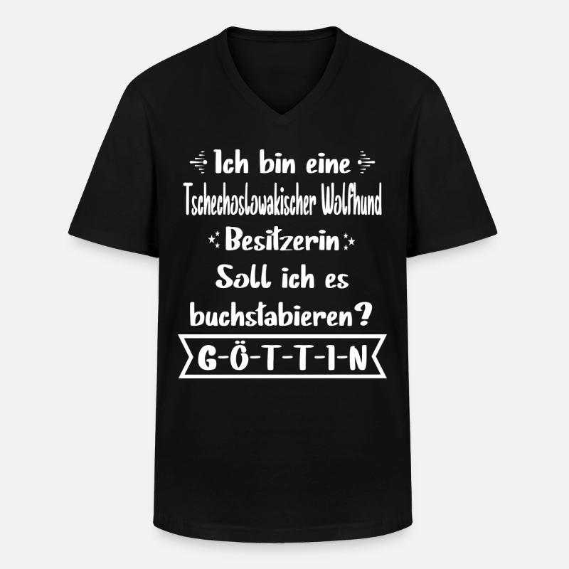 Tschechoslowakischer Wolfhund - Männer-T-Shirt mit V-Ausschnitt - Schwarz