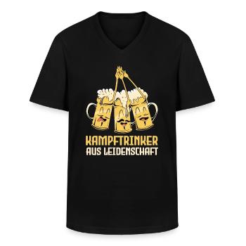 Kampftrinker aus Leidenschaft Alkohol - Männer-T-Shirt mit V-Ausschnitt - Schwarz - Vorne - AI Model Male 178 dark (178cm)