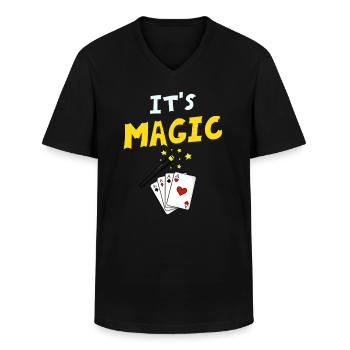 Magie magique Magie Magique Magie - T-shirt col V Homme - noir - Devant - AI Model Male 178 dark (178cm)