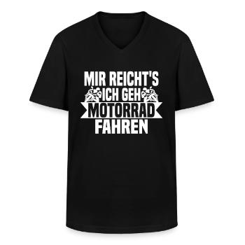 Mir reichts, ich geh Motorrad fahren - Männer-T-Shirt mit V-Ausschnitt - Schwarz - Vorne - AI Model Male 178 dark (178cm)