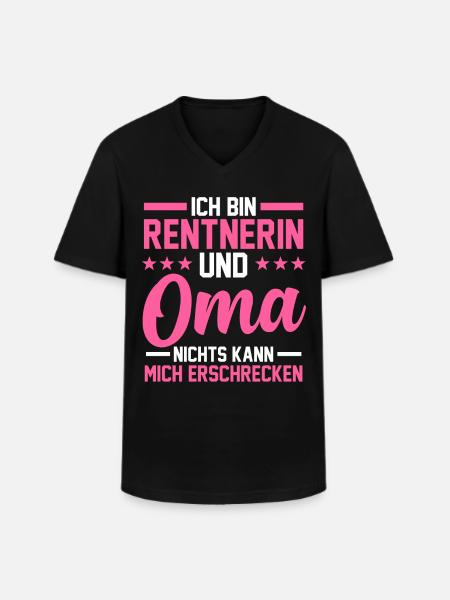 Oma Rentnerin - Männer-T-Shirt mit V-Ausschnitt - Schwarz
