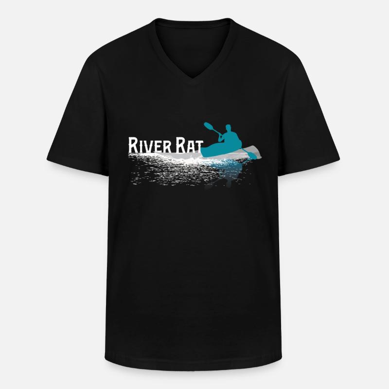 Kajak - Männer-T-Shirt mit V-Ausschnitt - Schwarz
