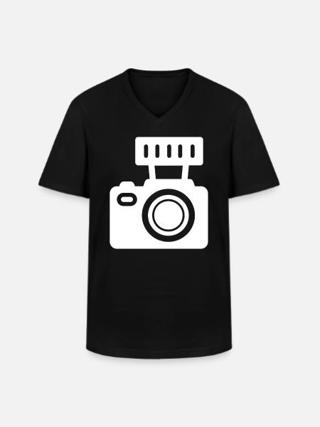 Camera - Men's V-Neck T-Shirt - black