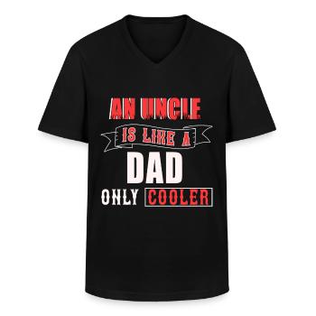 Uncle, Niece Nephew Father Dad - Men's V-Neck T-Shirt - black - Front - AI Model Male 178 dark (178cm)