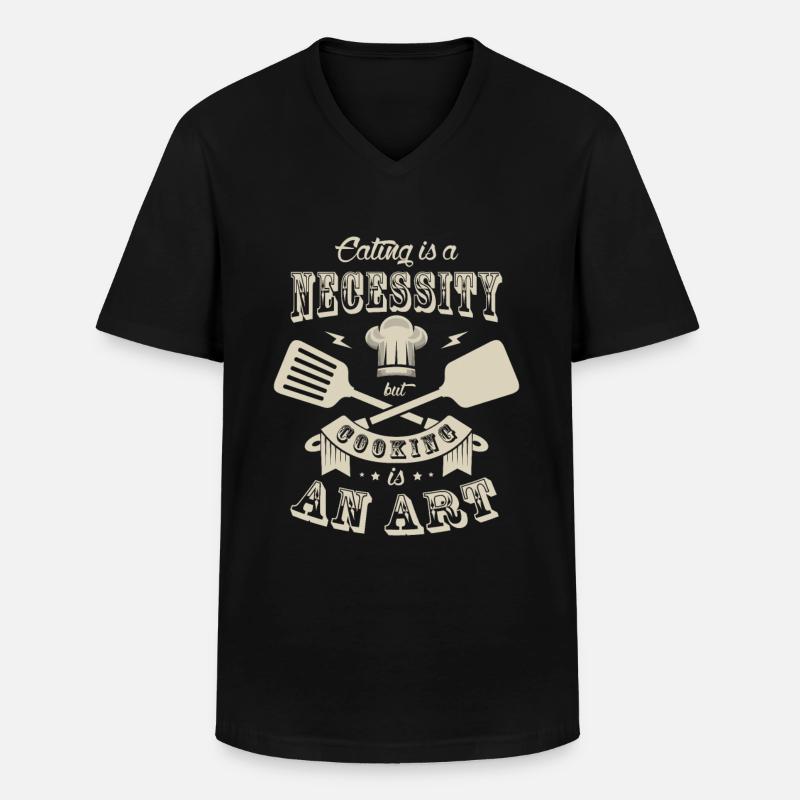 Chefkoch Koch Köche Geschenk - Männer-T-Shirt mit V-Ausschnitt - Schwarz