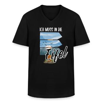 Lustiger Eifel Spruch als eiflerisches Geschenk - Männer-T-Shirt mit V-Ausschnitt - Schwarz - Vorne - AI Model Male 178 dark (178cm)