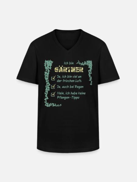 Gärtner - Männer-T-Shirt mit V-Ausschnitt - Schwarz