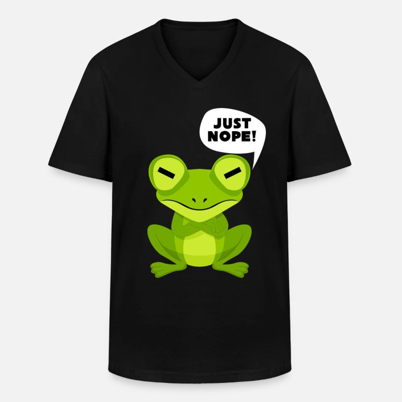 Frosch Spruch - Just Nope! - Männer-T-Shirt mit V-Ausschnitt - Schwarz