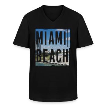 Miami Beach - Männer-T-Shirt mit V-Ausschnitt - Schwarz - Vorne - AI Model Male 178 dark (178cm)