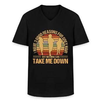 Eltern von drei Mom & Dad - Männer-T-Shirt mit V-Ausschnitt - Schwarz - Vorne - AI Model Male 178 dark (178cm)