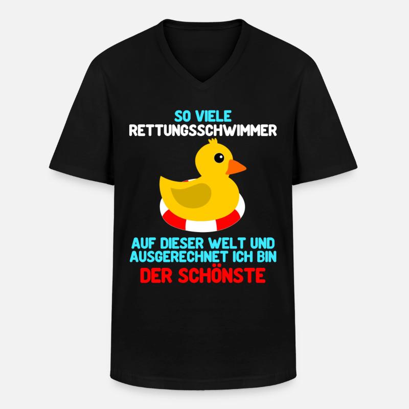 Rettungsschwimmer Spruch - Männer-T-Shirt mit V-Ausschnitt - Schwarz