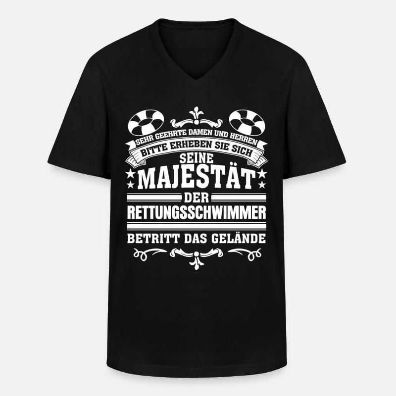 Rettungsschwimmer Bademeister Spruch - Männer-T-Shirt mit V-Ausschnitt - Schwarz