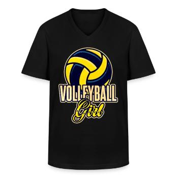 Femmes Volley-ball fille cadeau - T-shirt col V Homme - noir - Devant - AI Model Male 178 dark (178cm)