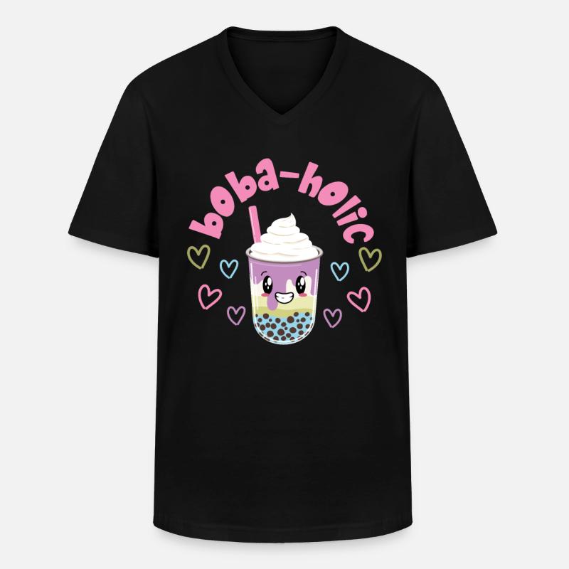 Bubble Tea - Männer-T-Shirt mit V-Ausschnitt - Schwarz