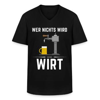 WER NICHTS WIRD - WIRD WIRT! - Männer-T-Shirt mit V-Ausschnitt - Schwarz - Vorne - AI Model Male 178 dark (178cm)